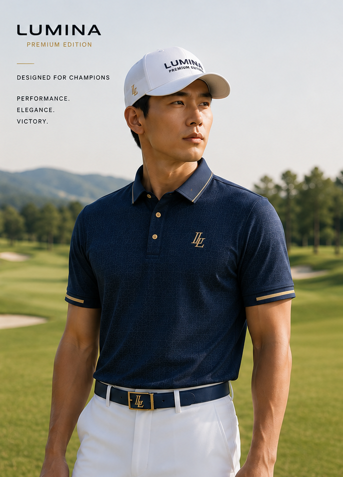 Navy Monogram Polo