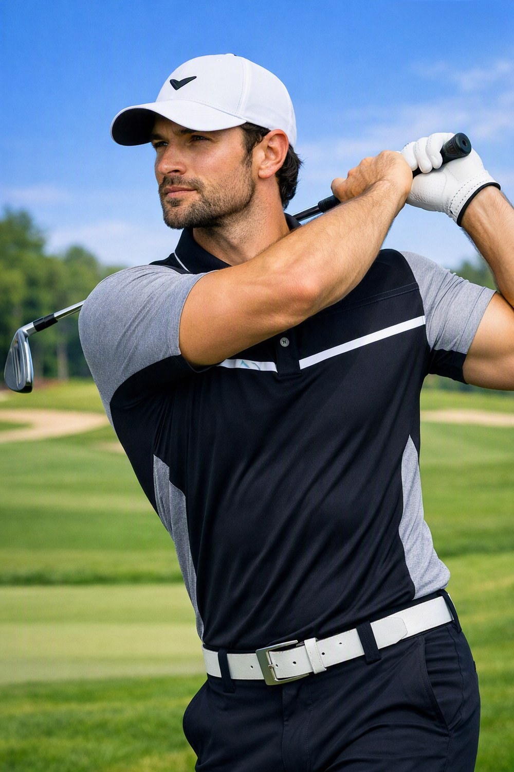 Onyx Grey Panel Polo