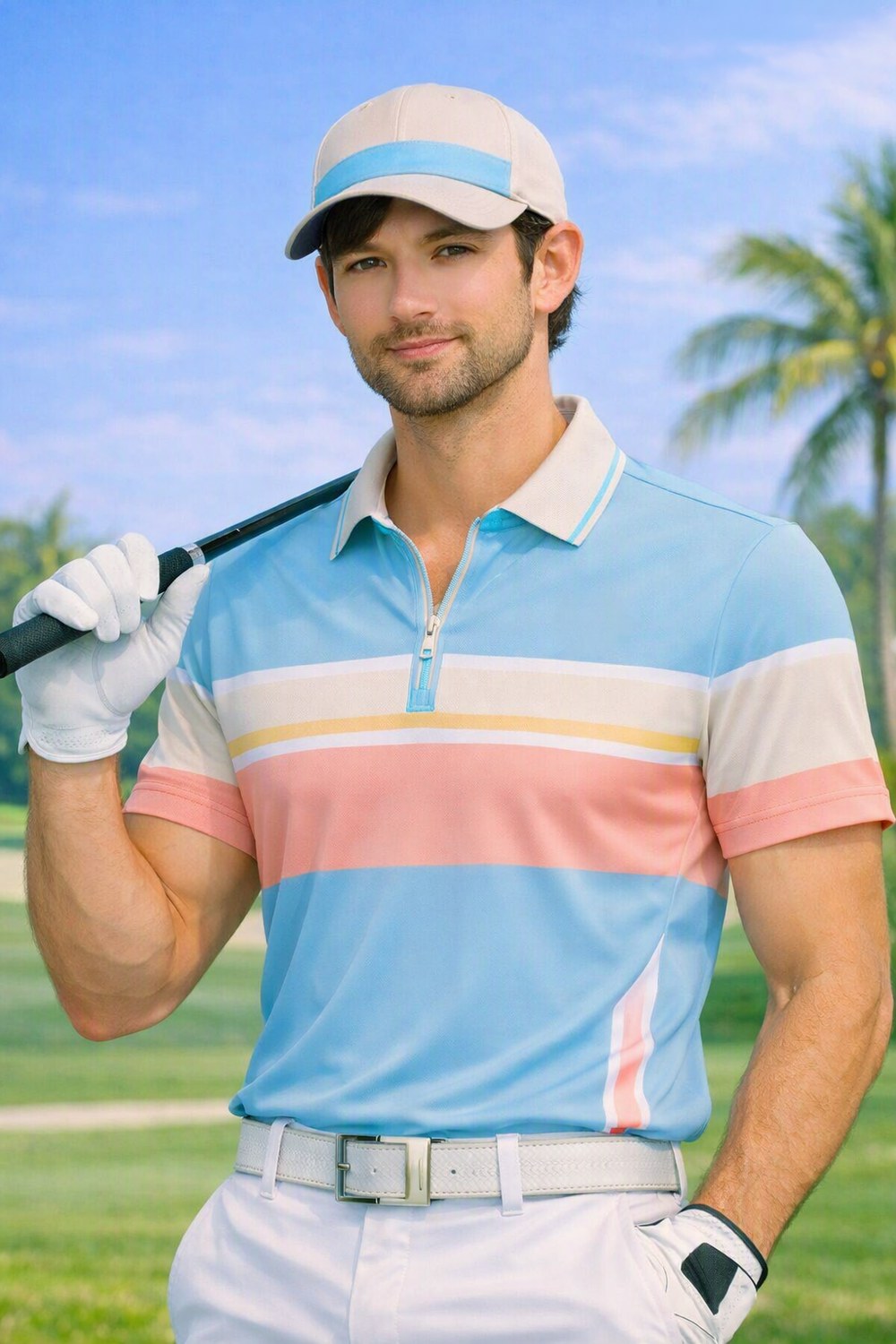 Sky Sorbet Zip Polo